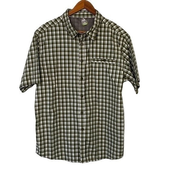 Alpine Design Tech Series Plaid Short Sleeve Button Down Shirt Mesh Hiking - Picture 1 of 15